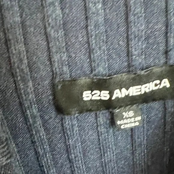 525 America Dark Blue Ribbed Knit Top - Picture 2 of 3